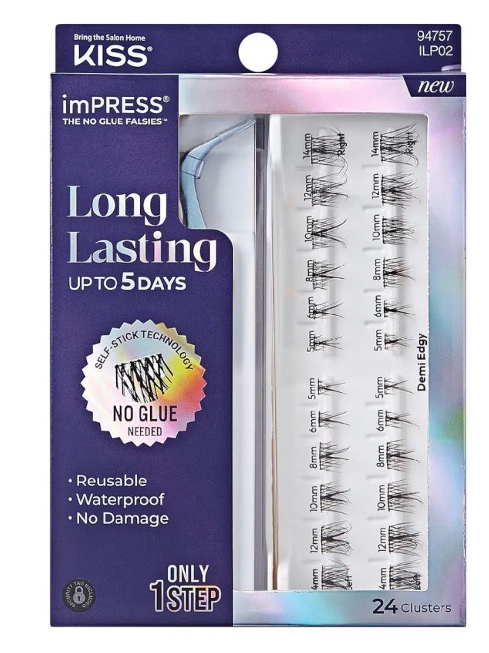 NIB- imPRESS Long Lasting Self-Stick Individual Lash Clusters-No Glue - Picture 5 of 12